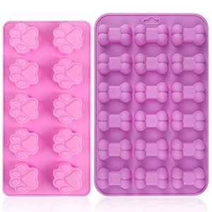 Dog Paw & Bone Silicone Molds Set, 10 & 18 Cavity