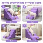 Zerbuger 4-Step Foam Pet Stairs for Dogs