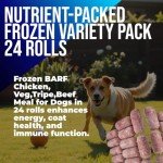 Frozen Raw Dog Food Variety Pack - 24 Rolls