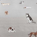 Reversible Grey Dog Duvet Cover Set
