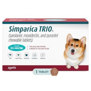Simparica Trio Chewable for Dogs, 22-44 lbs