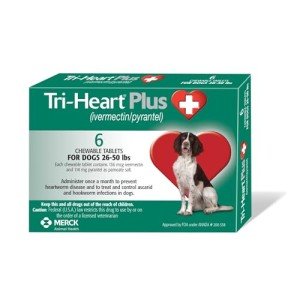 Tri-Heart Plus Chewable Tablets for Dogs 26-50 lbs