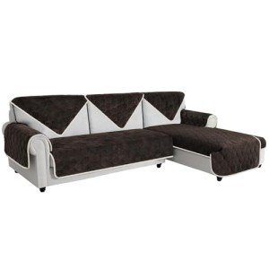 Non-Slip Velvet Sofa Cover for Dogs - Chocolate