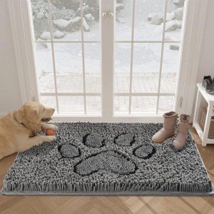 Soft Non-Slip Dog Door Mat - Grey 24"x36