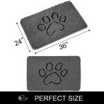 Soft Non-Slip Dog Door Mat - Grey 24"x36