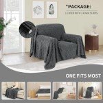 Funny Pet-Friendly Jacquard Armchair Cover - Dark Grey