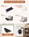 4-Step Dog Stairs for Small Pets - Light Grey