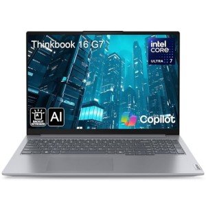 Lenovo ThinkBook 16 G7 16" FHD+ Business Laptop Computer, Intel 16-Core Ultra 7 155H (Beat i7-13705H), Arc Graphics, 64GB DDR5 RAM, 2TB PCIe SSD, WiFi 6E, Backlit Keyboard, Windows 11 Pro, AZ-XUT