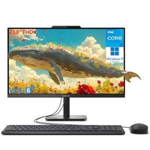 Lenovo 24 23.8" FHD All-in-One Desktop Computer for Home Office, Intel 4-Core Processor (Beat i3-1110G4), 32GB DDR4 RAM, 1TB PCIe SSD, WiFi 6, Bluetooth, Business AIO, Windows 11 Pro, Vent-Hear