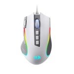 Redragon M612 RGB Gaming Mouse, 8000 DPI Wired Optical Mouse with 9 Programmable Buttons & 5 Backlit Modes, Software Supports DIY Keybinds Rapid Fire Button, Gray&White