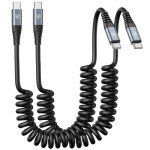2 Pack 3ft Coiled USB C to C Charging Cable for iPhone 15, MacBook Pro 2020, iPad Pro 2020, iPad Air 4, Galaxy S23