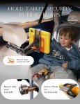 LISEN 3 in 1 for iPad Holder for Car Accessories for Women Interior Road Trip Essentials Camping Tablet Holder Backseat Car Organizer Car TV for Backseat Headrest iPad Car Mount Kids Fire Tablet