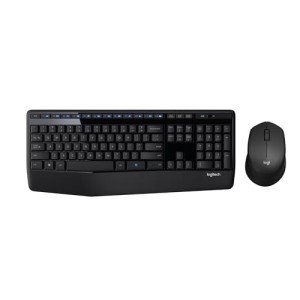Logitech MK345 Wireless Keyboard and Mouse Combo with Palm Rest, 2.4 GHz USB Receiver, Compatible with PC, Laptop, Black