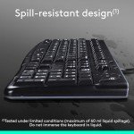 Logitech K120 Wired Keyboard for Windows, Plug and Play, Full-Size, Spill-Resistant, Curved Space Bar, Compatible with PC, Laptop - Black