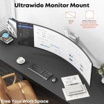 PUTORSEN Ultrawide Monitor Wall Mount - Heavy Duty Monitor Arm for Screen up to 57 inches and 44 lbs with Gas Spring, Full Motion Adjustable, Max VESA 200x200