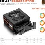 ARESGAME Power Supply 650W, 80 Plus Bronze Certified, Non Modular PSU (AGV650)