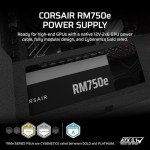 CORSAIR RM750e (2025) Fully Modular Low-Noise ATX Power Supply with 12V-2x6 Cable – ATX 3.1 & PCIe 5.1 Compliant, Cybenetics Gold Efficiency, 105°C-Rated Capacitors, Modern Standby Mode – Black