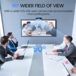 EMEET 1080P Webcam with Microphone, C960 Web Camera, 2 Mics, 90° FOV, USB Type-A & A-to-C Adapter, Plug&Play Computer Camera for Online Calling/Conferencing, Zoom/Teams/Facetime/YouTube, 2025 Version