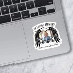 Personalized Photo Sticker Custom Name and Time Memorial Heart with Wing in Loving Memory Bookish Funny Waterproof Die-Cut Vinyl Sticker for Water Bottle Laptop Phone for Friend Coworker Dad Mom