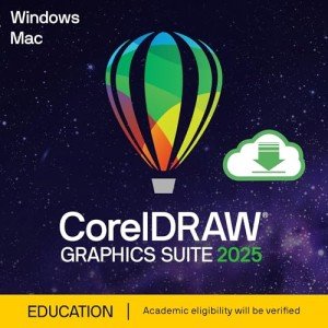 CorelDRAW Graphics Suite 2025 | Education Edition | Graphic Design Software for Professionals | Vector Illustration, Layout, and Image Editing [PC/Mac Download]