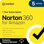 Norton 360 for Amazon 2025, Antivirus software for up to 5 Devices with Auto Renewal [Subscription]