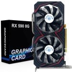 ZER-LON Radeon RX 590 8GB GME Graphics Card, 2304SP GDDR5 256 Bit PCIE 3.0X16 Computer Gaming Gpu, Dual Freeze Fans Video Card with HDMI/DP/DVI Ports Support 8K