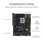 ASUS TUF GAMING B650-PLUS WIFI AMD B650 AM5 Ryzen™ Desktop 9000 8000 and 7000 ATX motherboard, 14 power stages, PCIe® 5.0 M.2 , DDR5 memory, WiFi 6 and 2.5 Gb Ethernet, USB4® support Aura Sync