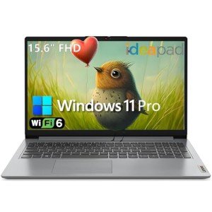 Lenovo IdeaPad 1 Laptop Computer for Home and Business Student, 32GB DDR4 RAM, 1TB PCIe SSD, 15.6" FHD, Intel Dual-Core Processor, WiFi 6, Bluetooth, Type-C, HDMI, Windows 11 Pro, Wendbo