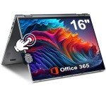 jumper 2 in 1 Laptop, 16 inch Convertible Laptop Computer with IPS FHD 360 Degree Touchscreen, 640GB Storage, 16GB RAM, Fingerprint Reader, Backlit Keyboard, Celeron N5095, 53.2WH, WiFi 6