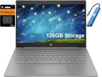 HP Chromebook 14 Laptop (14" HD, Intel 4-Core Celeron N4120, 4GB RAM, 128GB Storage, UHD Graphics 600) for Home & Student, Light Weight & 14-Hr Battery Life, Webcam, Wi-Fi, IST HUB, Chrome OS, Grey
