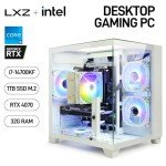 Gaming Desktop Intel Core I7-14700KF 20 Core 5.6GHz PC Computer, RTX 4070 12G, 32G DDR5 RAM, 1TB NVME SSD, Prebuilt Gaming PC Tower Computer for Home and Office (White)