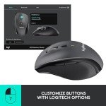 Logitech M705 Marathon Wireless Mouse, 2.4 GHz USB Unifying Receiver, 1000 DPI, 5-Programmable Buttons, 3-Year Battery, Compatible with PC, Mac, Laptop, Chromebook - Black
