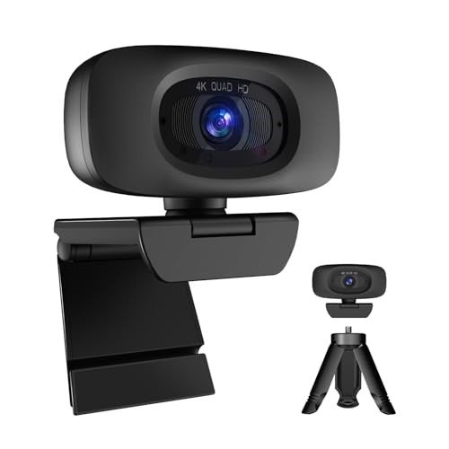 Combess 4K Webcam for Streaming Webcam for PC, 1/2.5'' Sensor, Autofocus, 2 Noise Reduction Mics, Built-in Privacy Cover, for PC/Zoom/Skype/Team/Laptop/MacBook/Windows