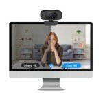 Combess 4K Webcam for Streaming Webcam for PC, 1/2.5'' Sensor, Autofocus, 2 Noise Reduction Mics, Built-in Privacy Cover, for PC/Zoom/Skype/Team/Laptop/MacBook/Windows