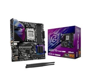 ASRock AMD B850M Phantom Gaming Riptide WiFi 7 Socket AM5 Ryzen 9000, 8000 and 7000 Series DDR5 B850 up to 8000+ (OC) MHz 256GB Micro ATX Motherboard M.2 SATA3 6.0 Gb/s PCIe 5.0 BIOS Flashback