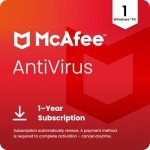McAfee AntiVirus 2025 | 1-Year Subscription with Auto-Renewal | Real-Time PC Protection from New and Evolving Threats | Download