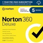Norton 360 Deluxe 2025, Antivirus software for 5 Devices with Auto-Renewal – Includes Advanced AI Scam Protection, VPN, Dark Web Monitoring & PC Cloud Backup [Download]