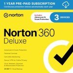 Norton 360 Deluxe 2025, Antivirus software for 3 Devices with Auto-Renewal – Includes Advanced AI Scam Protection, VPN, Dark Web Monitoring & PC Cloud Backup [Download]