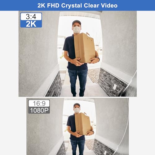 Wireless 2K Smart Video Doorbell with Chime