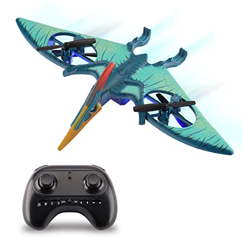 Pterosaur Dinosaur Toys Drone for Kids - Indoor Quadcopter with Altitude Hold, Headless Mode, LED Light One Key Start Speed Adjustment, Toys for 8 9 10 11 12 Year Old Boys&Girls, Birthday, Christmas Gifts