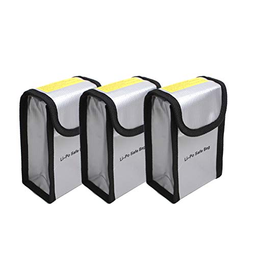 O'woda Fireproof Explosion-Proof Lipo Battery Bag Safe Sleeve Guard Pouch Sack Charge Protection for DJI Phantom 3/4 / Inspire (Pack of 3)