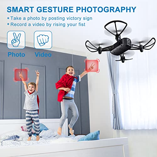 SEAREFR H818 Drones for Kids with 1080P HD Camera, WiFi Mini FPV Drone for Beginners, Toys Gifts for Boys Girls, RC Quadcopter Helicopter, 2 Batteries, Gravity Control, Gesture Control, 3D Flips, Waypoints Functions, Headless Mode, Altitude Hold, One Key 