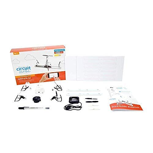 Circuit Scribe Drone Builder Kit for Kids | Build Your Own Drone with Camera | With Conductive Ink Pen, Motors, Propellers, Free iOS/Android Controller App, Battery-Operated Drone Hub