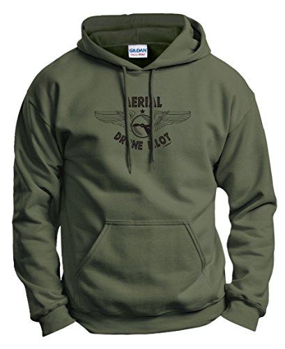 Quadcopter Accessories Aerial Drone Pilot Quadcopter Hoodie Sweatshirt 3XL MlGrn Military Green