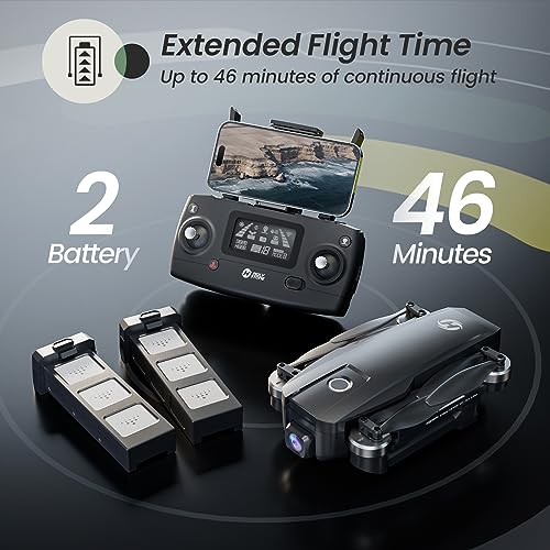 Holy Stone HS720E 4K EIS Drone with UHD Camera for Adults, Easy GPS Quadcopter for Beginner with 46mins Flight Time, Brushless Motor, 5GHz FPV Transmission, Auto Return Home, Follow Me& Anti-shake Cam