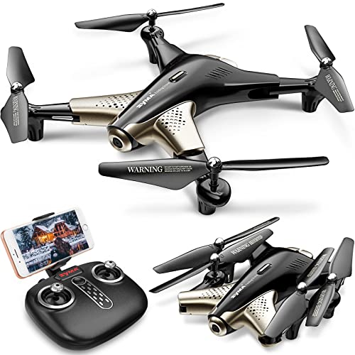 Syma X300 Foldable Drone with Camera for Adults 1080P FHD FPV Live Video, Optical Flow Positioning, Tap Fly, Altitude Hold, Headless Mode, 3D Flips, Quadcopter for Kids Beginners, 2 Batteries 40mins