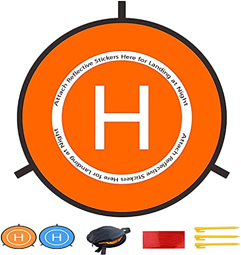 Large Drone Landing Pads, Waterproof Universal Landing Pad for Limitless 4 Drone & All Other Top Hobby Drones, Double Sided Portable Durable Fast-Folding Landing mat with Carrying Case