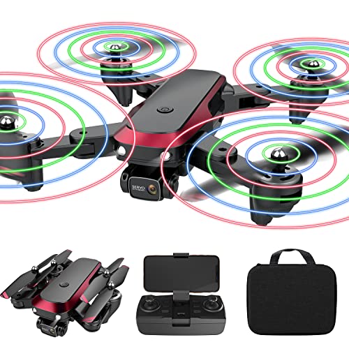TizzyToy Drone 2022 Upgraded Drone with Camera 6K, Drone with Electronically Camera, Equipped with Two Batteries, Additional 4 Blades and Charging Cable, Optical Flow Hovering, One-button 360Â° Flip, Equipped with RGB Lighting Fan Blades One Key Start Mod