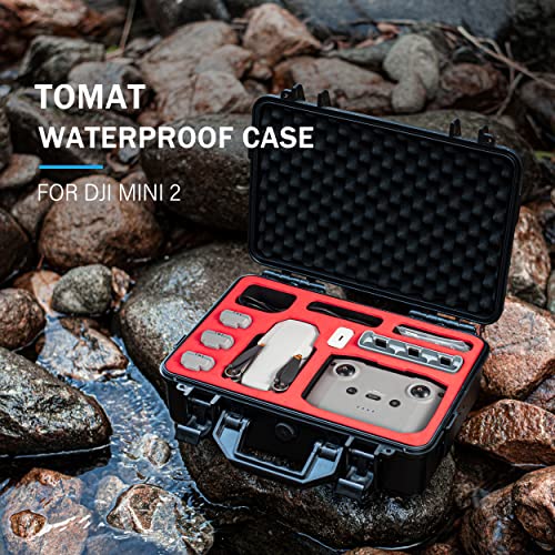 TOMAT Mavic Mini 2 Case Waterproof Hard Carrying Case Compatible with DJI Mini 2 Fly More Combo Accessories