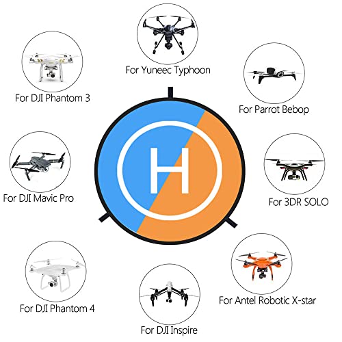 KINBON Drone Landing Pads, Waterproof 30'' Universal Landing Pad Fast-fold Double Sided Quadcopter Landing Pads for RC Drones Helicopter DJI Spark Mavic Pro Phantom 2/3/4 Pro Inspire 2/1 3DR Solo